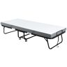 HOMCOM Folding Rollaway Bed with Mattress Portable White Guest Bed with Metal Frame and Wheels   Aosom.com