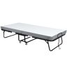 HOMCOM Folding Rollaway Bed with Memory Foam Mattress Portable White Guest Bed on Wheels   Aosom.com