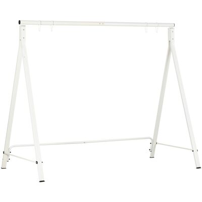 Outsunny Metal Porch Swing Stand, Heavy Duty Swing Frame, Hanging Chair Stand, 660 LBS Weight Capacity, for Backyard, Patio, Lawn & Playground, White Outsunny Metal Porch Swing Stand, Heavy Duty Swing Frame, Hanging Chair Stand, 660 LBS Weight Capacity, for Backyard, Patio, Lawn & Playground, White