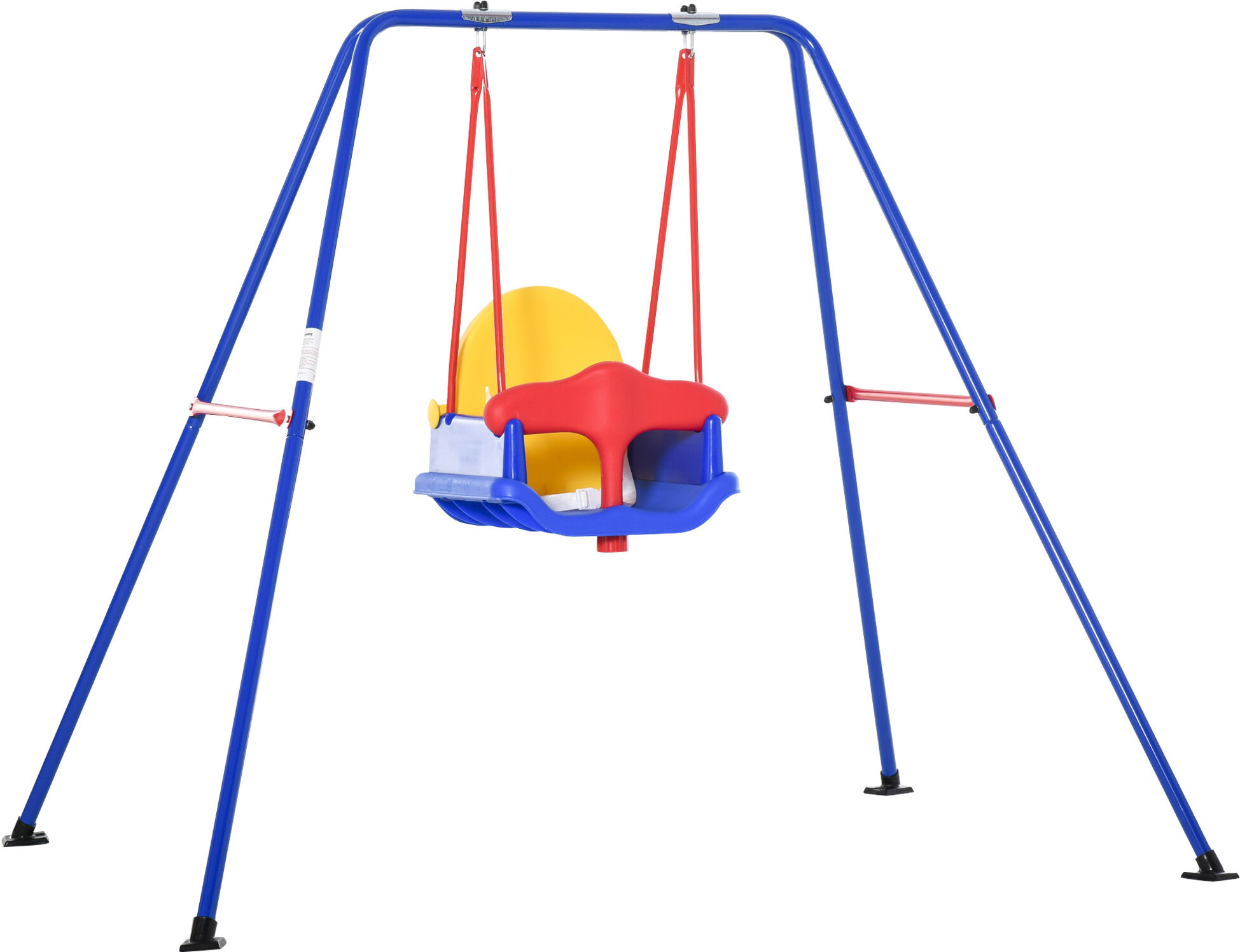 Outsunny Toddler Swing Set with Safety Harness High Back Seat A-Frame Stand for Outdoor Play in Backyard Playground for Ages 6-36 Months   Aosom.com