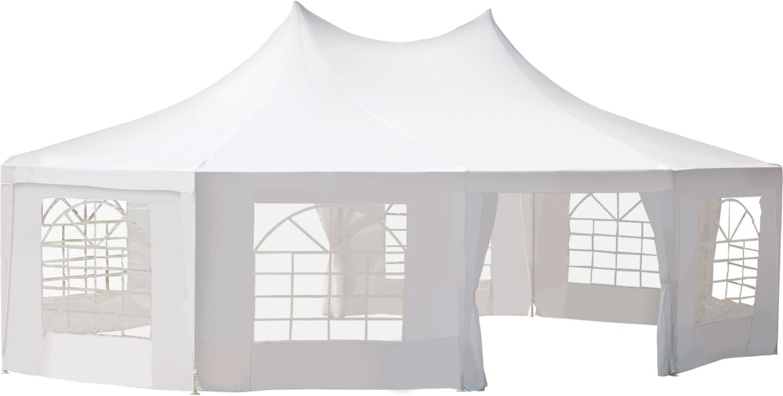 Outsunny 29’x20’ Large 10-Wall Event Wedding Gazebo Canopy Tent with Open Floor Design & Weather Protection  White