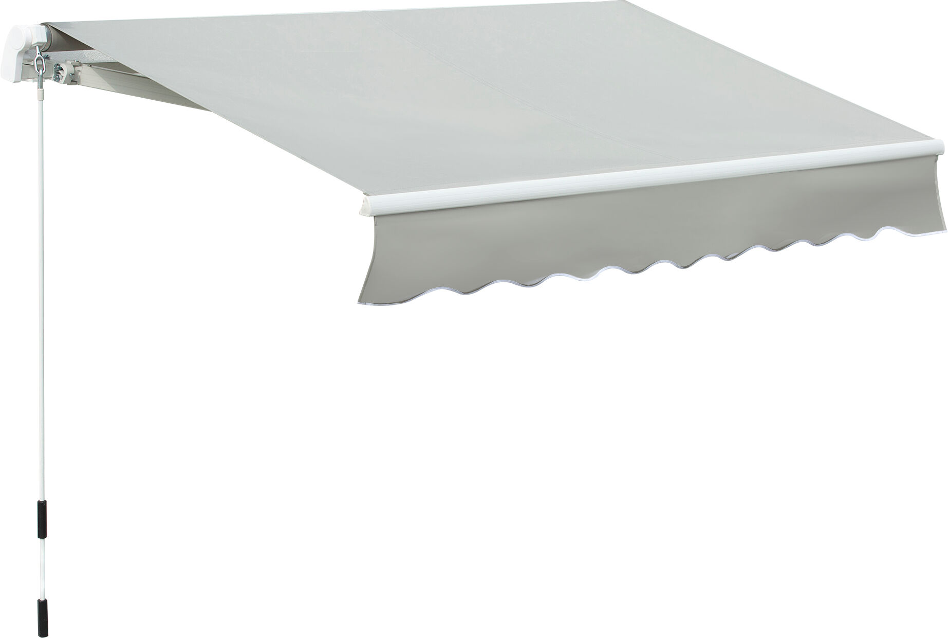 Outsunny Patio Awning 8x7 Gray Manual Retractable Outdoor Sun Shade Crank Handle Deck Window Cover   Aosom.com