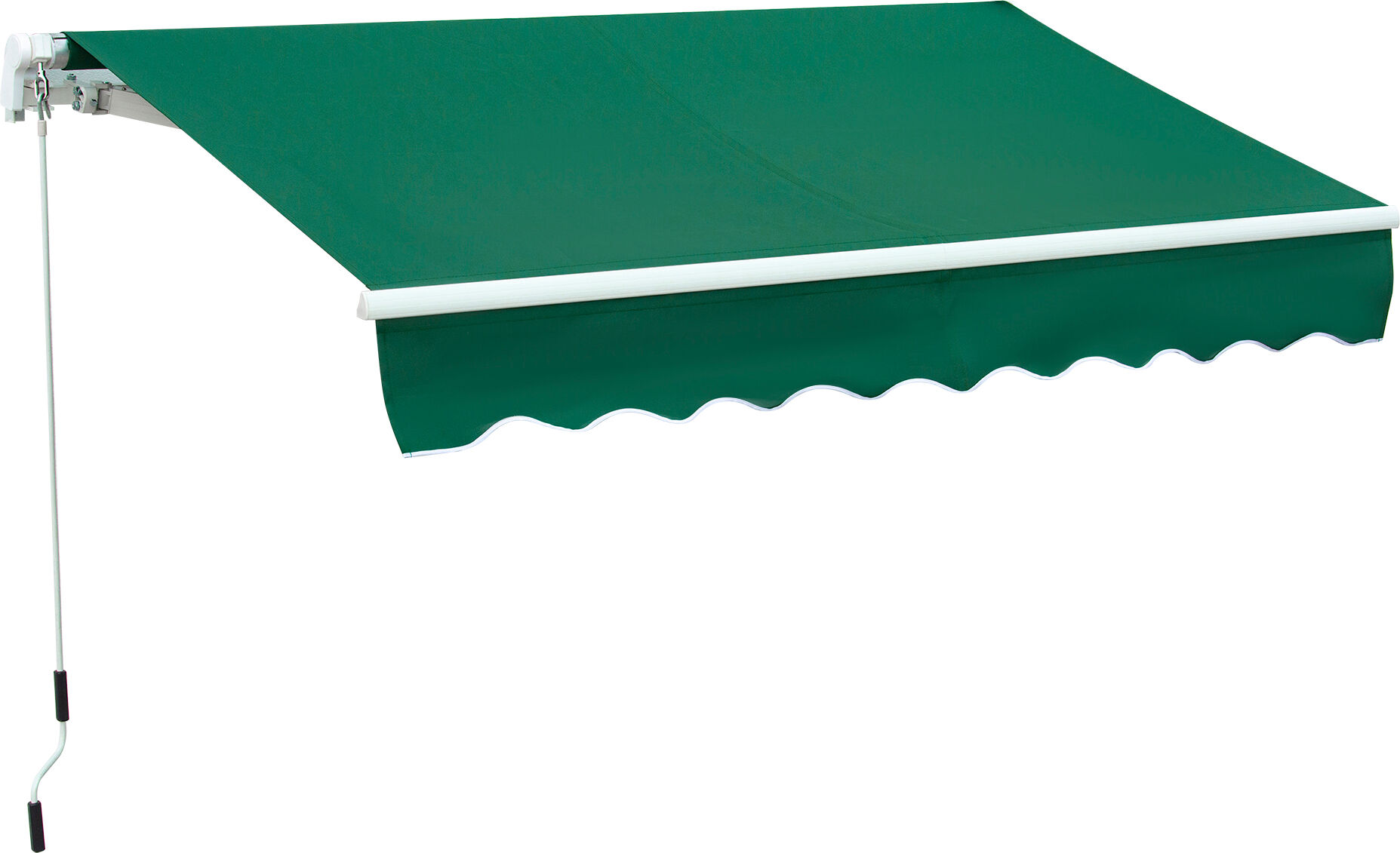 Outsunny 8' x 7' Patio Manual Retractable Awning, Outdoor Patio Sun Shade w/ Crank Handle, Deck Window Cover, Green