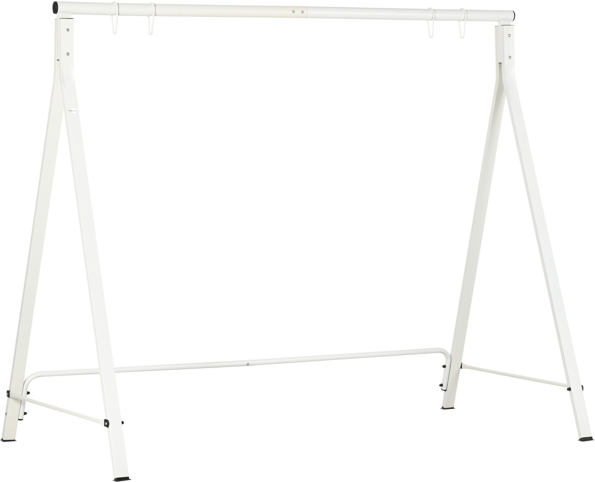 Outsunny Metal Porch Swing Stand, Heavy Duty Swing Frame, Hanging Chair Stand, 660 LBS Weight Capacity, for Backyard, Patio, Lawn & Playground, White