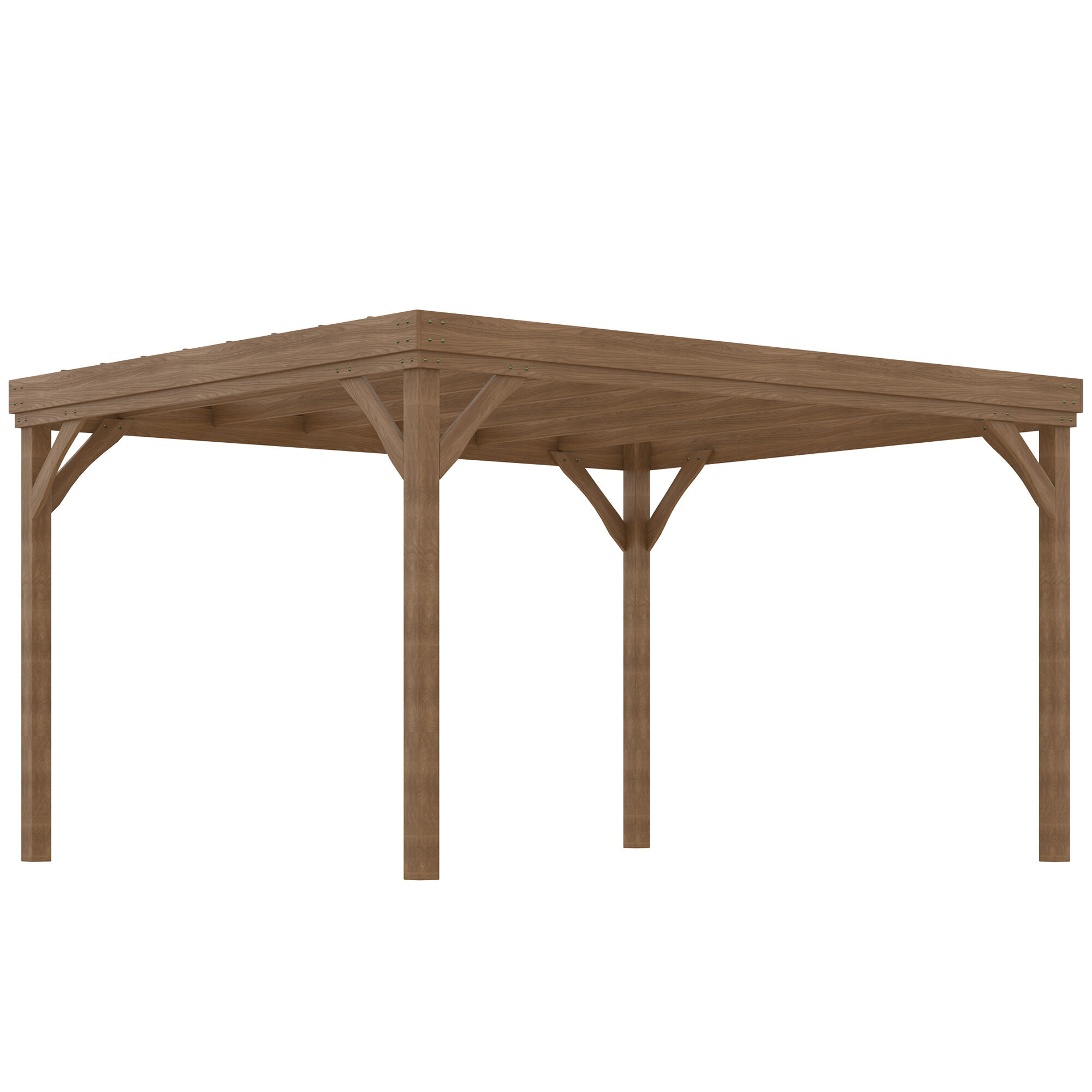 Outsunny 10' x 12' Outdoor Pergola, Wood Gazebo Grape Trellis with Stable Structure and Concrete Anchors, for Garden, Patio, Backyard, Deck