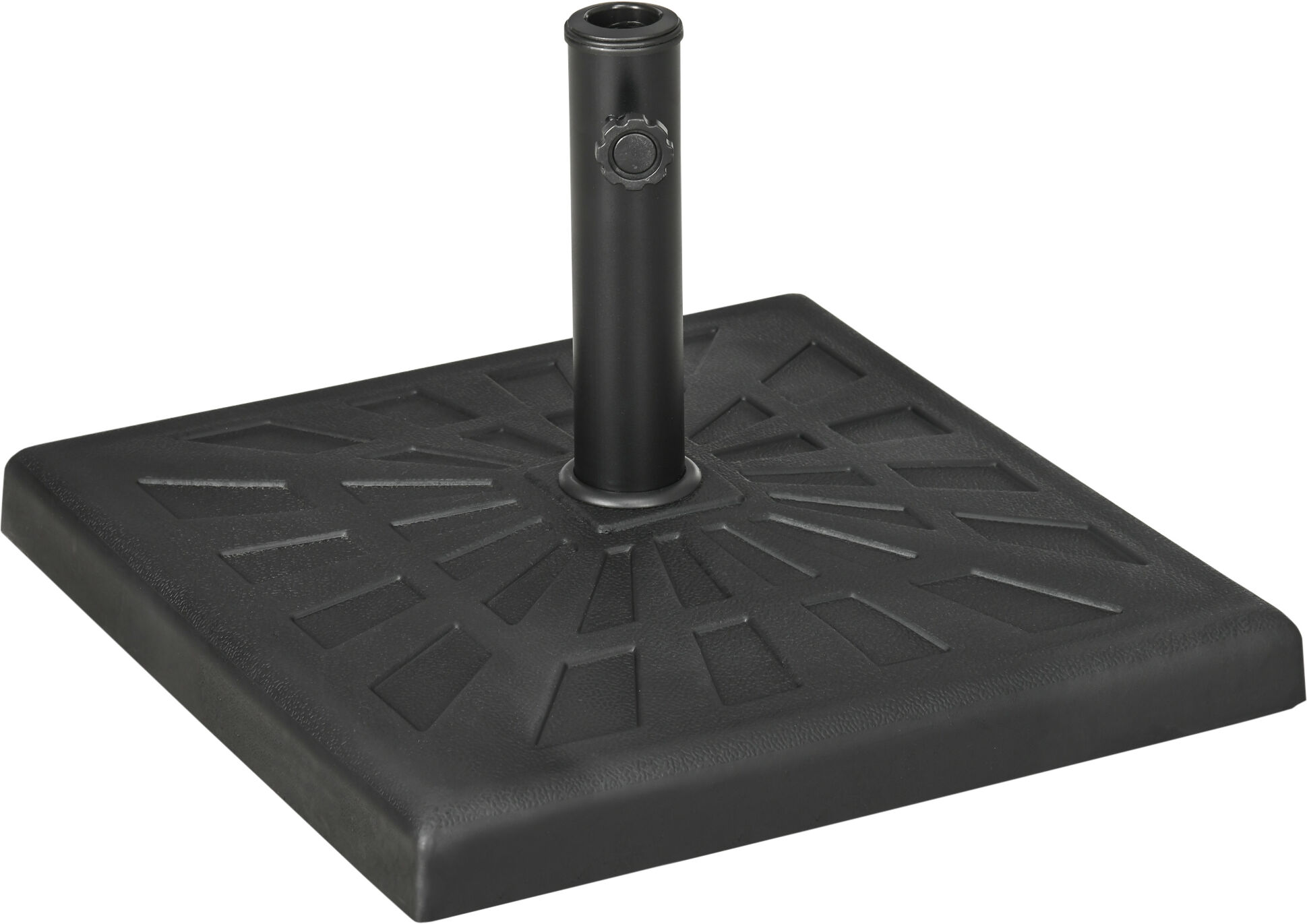 Outsunny 42lbs Resin Patio Umbrella Base 20 Square Stand Holder Black   Aosom.com