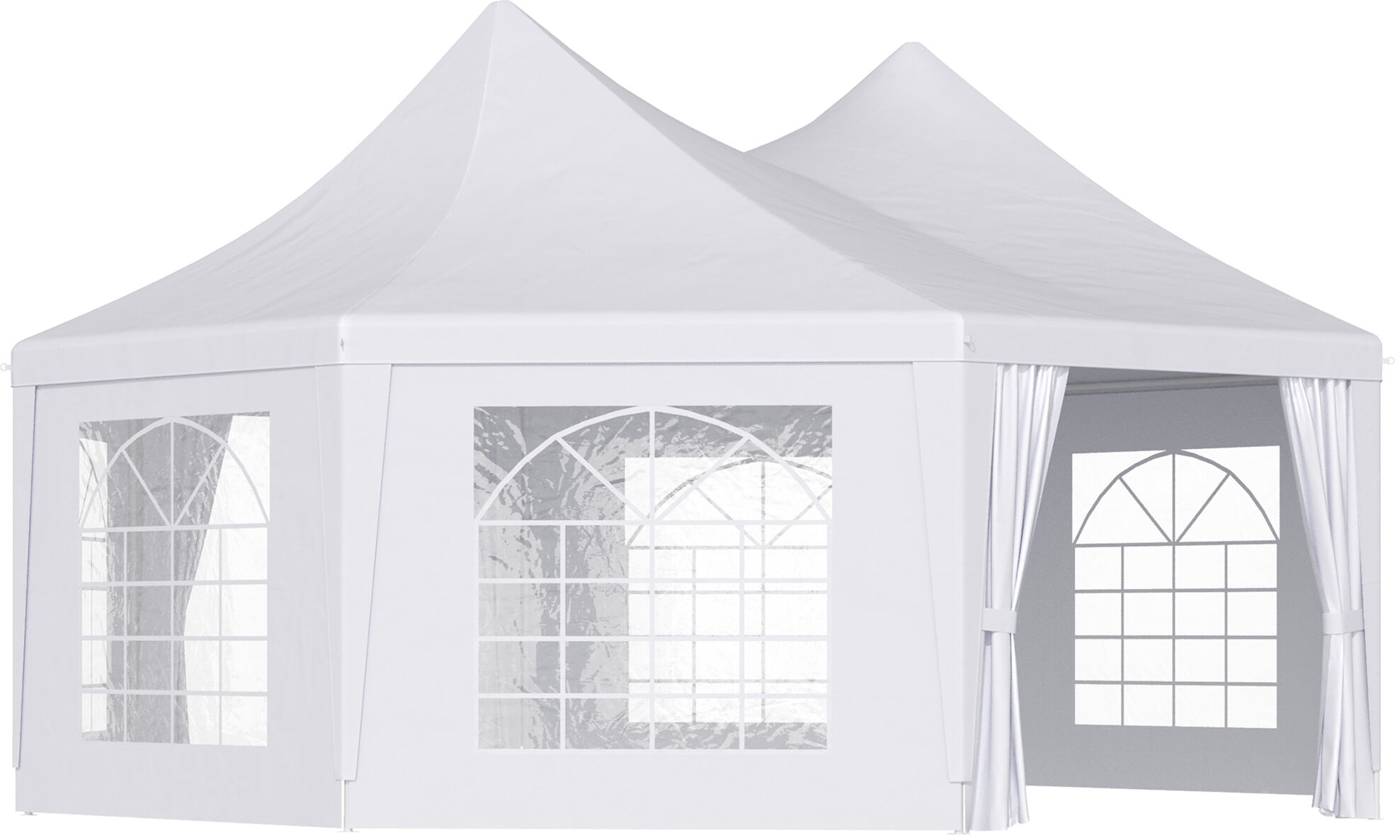 Outsunny 22x16 Large Octagon White Party Canopy Gazebo Tent - 8-Wall Elegant Outdoor Shelter   Aosom.com