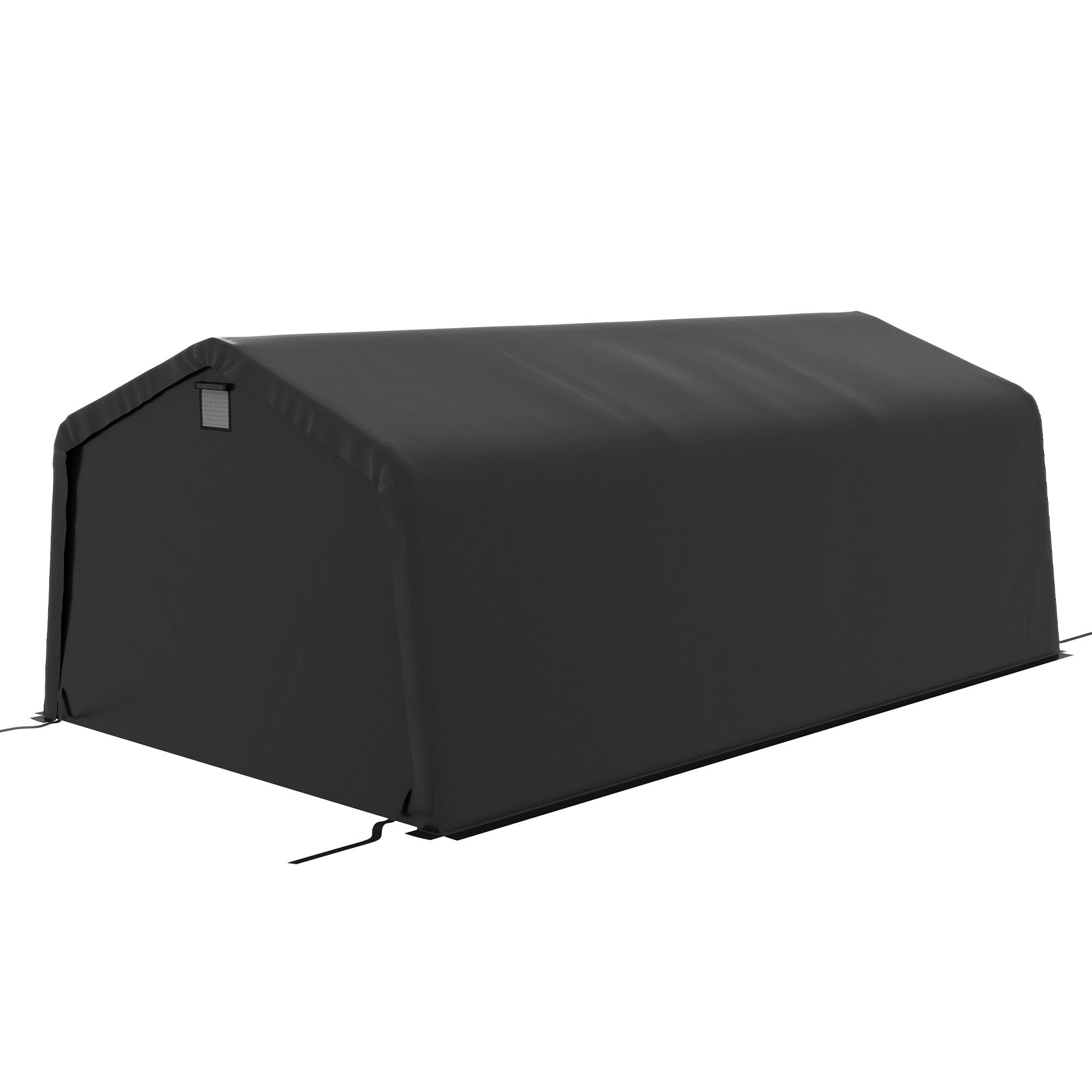Outsunny Carport 12' x 20' Portable Garage, Heavy Duty Car Port Canopy with Ventilation Windows and Large Roll-up Door, Black