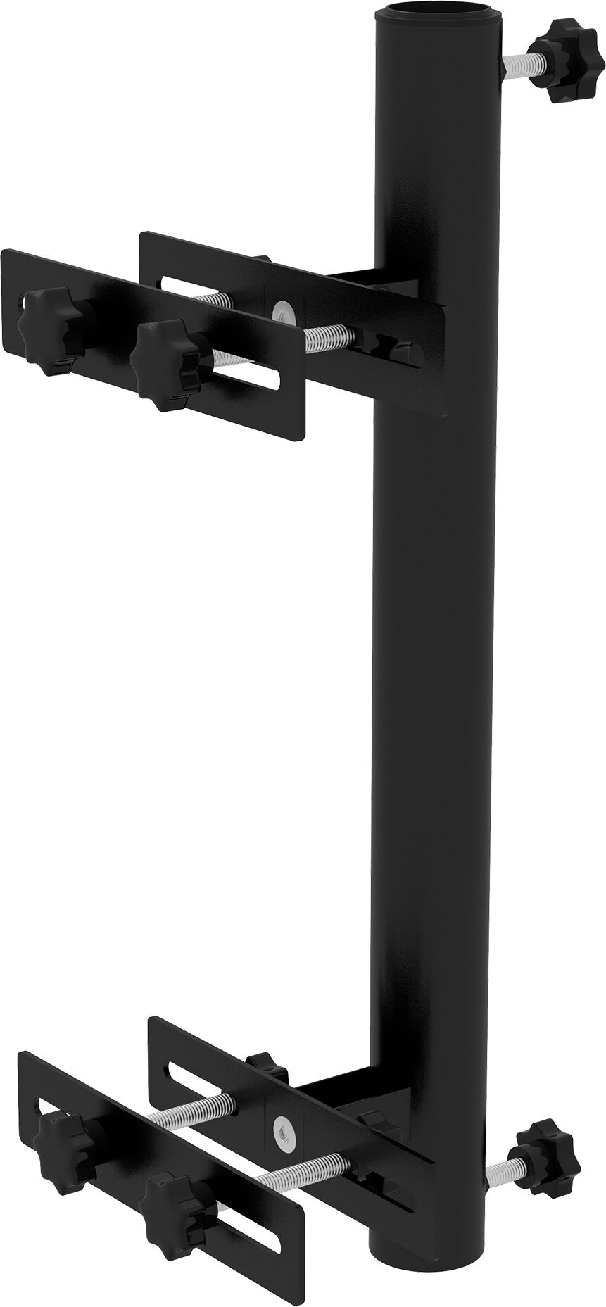 Outsunny Patio Umbrella Holder Stand for Deck Railing, Umbrella Deck Mount Bracket with Adjustable Clamps, Black