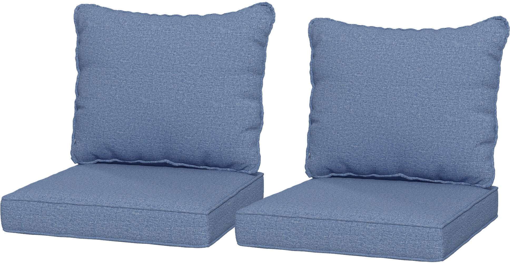 Outsunny 4 Patio Chair Cushions with Seat & Backrest, Fade Resistant Seat Replacement Cushion Set, Blue