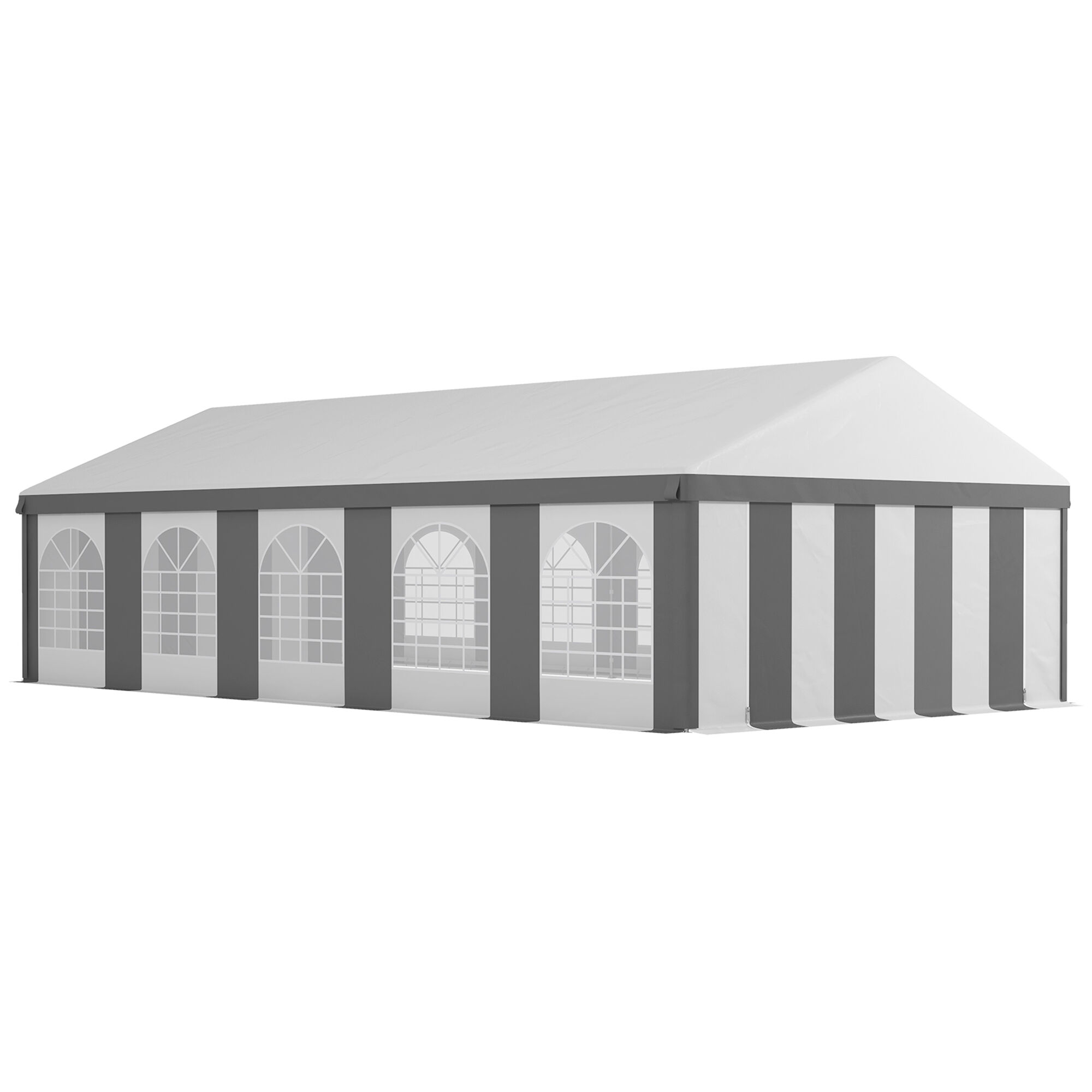 Outsunny 20' x 33' Heavy-Duty Large Wedding Tent, Outdoor Carport Garage Party Tent, Patio Gazebo Canopy with Sidewall, Gray