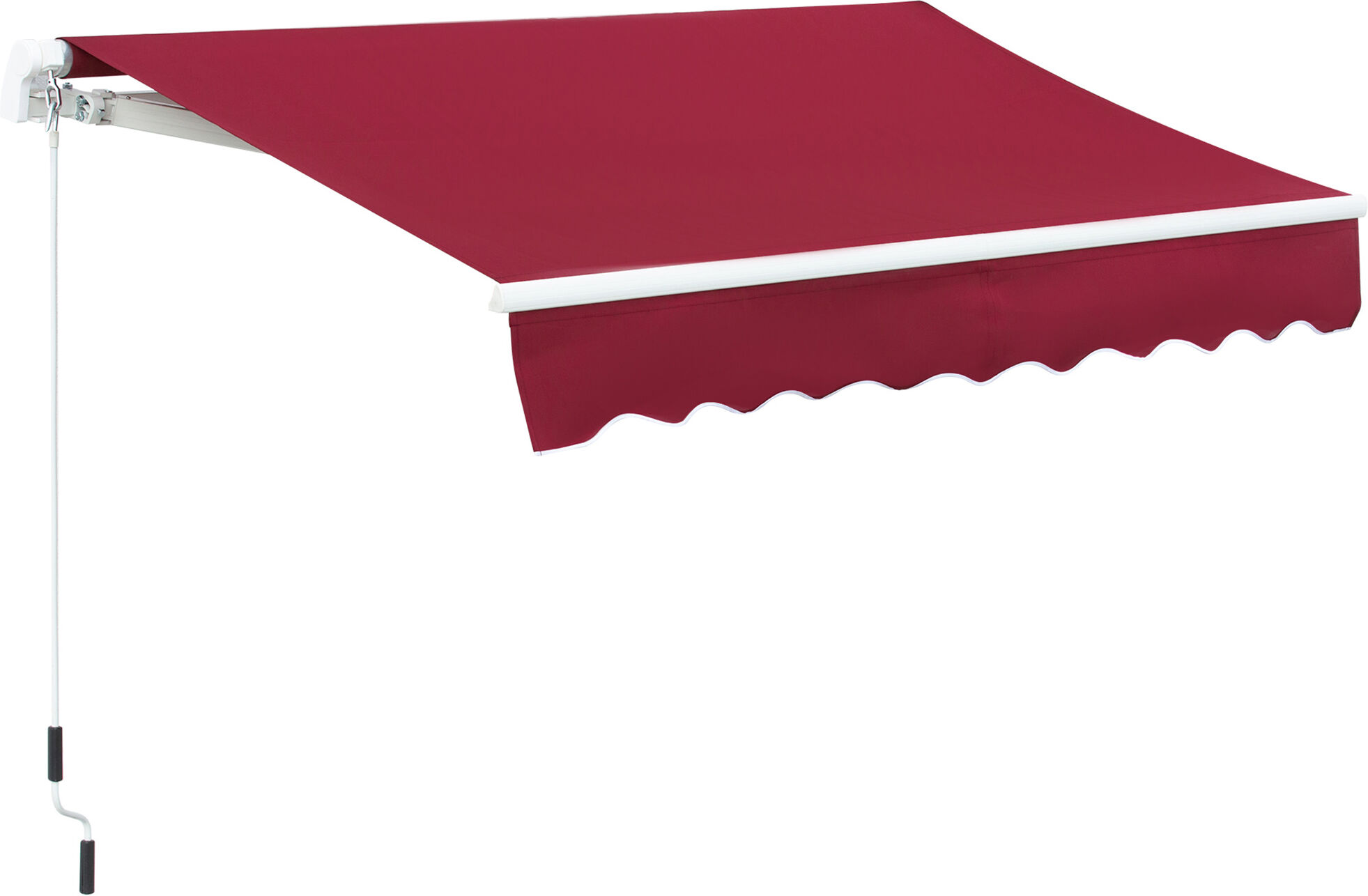 Outsunny 8' x 7' Patio Manual Retractable Awning Outdoor Patio Sun Shade w/ Crank Handle Deck Window Cover  Wine Red