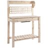 Outsunny Wooden Potting Bench Garden Work Table with Storage Natural Finish   Aosom.com