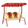 Outsunny 2-Seat Kids Canopy Swing with Ladybird Pattern Awning & Outdoor Patio Lounge Chair for Garden & Porch 3-6 Years   Aosom.com