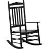 Outsunny Traditional Wooden High-Back Rocking Chair for Porch, Indoor/Outdoor, Black