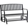 Outsunny Patio Glider Bench Outdoor Swing Rocking Chair Loveseat with Power Coated Sturdy Steel Frame, Black