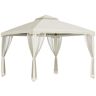 Outsunny 9 6x9 6 Gazebo with Sides 2 Tier Vented Roof Netting Drainage Holes Mosquito Netting for Patio Party Cream White   Aosom.com