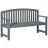 Outsunny 56" Wood Garden Bench Chair, 2-Seat Outdoor Bench Porch Loveseat with Backrest & Arm Rests for Patio, Porch, Poolside, Balcony, Gray