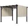 Outsunny 10x10 Retractable Pergola, with Sun Shade Canopy, UV-Fighting and Waterproof, Steel Frame for Backyard, Garden, Patio, Beige   Aosom.com