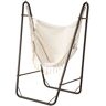 Outsunny Hammock Swing Chair with U Shape Stand Side Pocket Brown Cream White Comfortable Outdoor Seating   Aosom.com