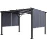 Outsunny 12x10 Retractable Pergola, with Sun Shade Canopy, UV-Fighting and Waterproof, Steel Frame for Backyard, Garden, Patio, Gray   Aosom.com