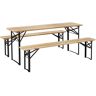 Outsunny Portable Wooden Picnic Table 6FT Beer Table Set with Benches German Style Anti-Injury Design for Patio Dining   Aosom.com