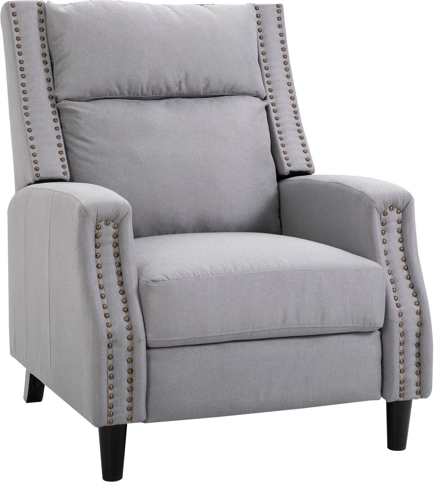 HOMCOM Recliner Chair Grey Linen Fabric Padded Seat with Extendable Footrest for Living Room   Aosom.com