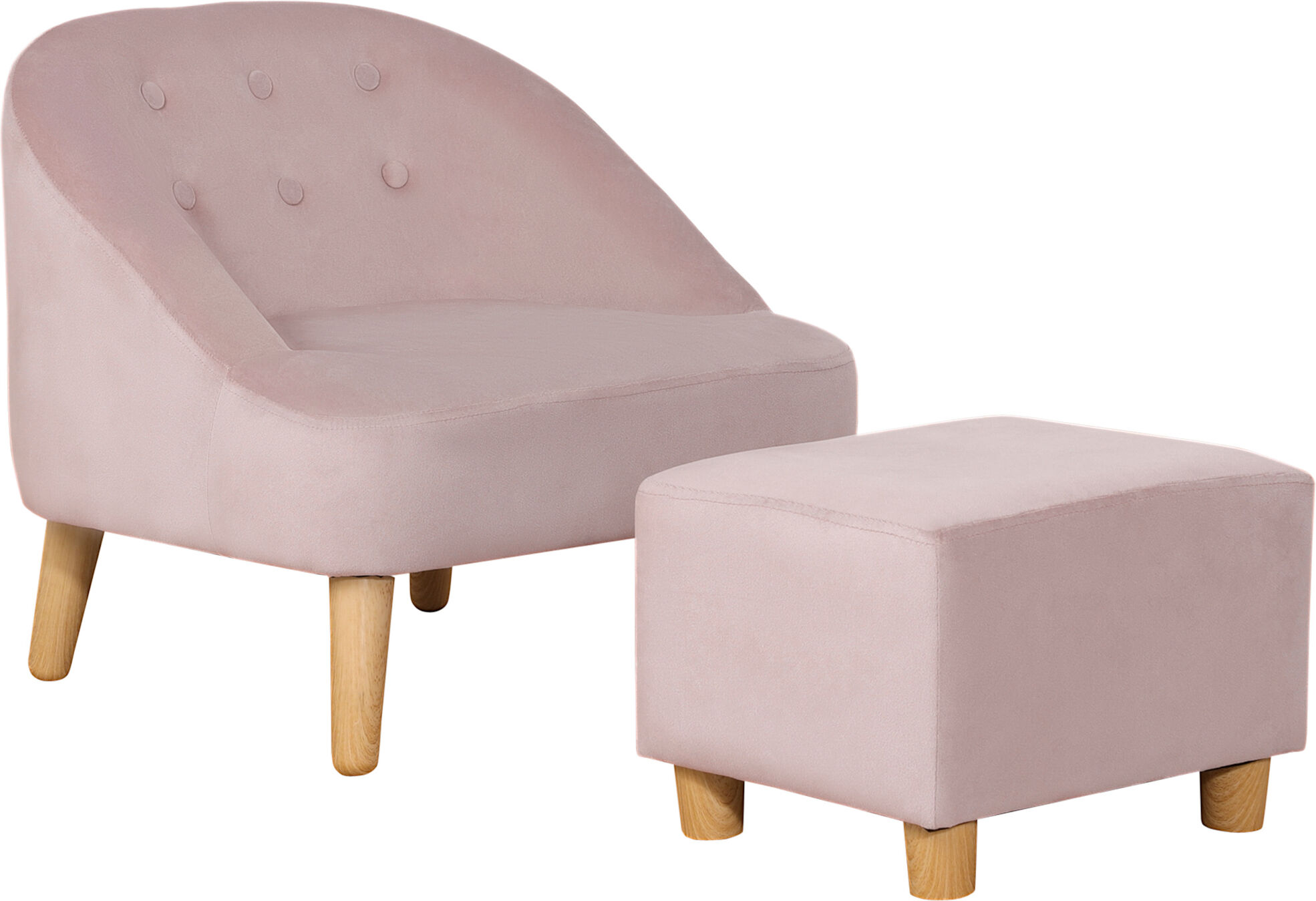 Qaba Pink Kids Lounge Set Sofa Chair and Ottoman for Playroom and Bedroom Soft and Safe Furniture for Children 3-5 Years   Aosom.com