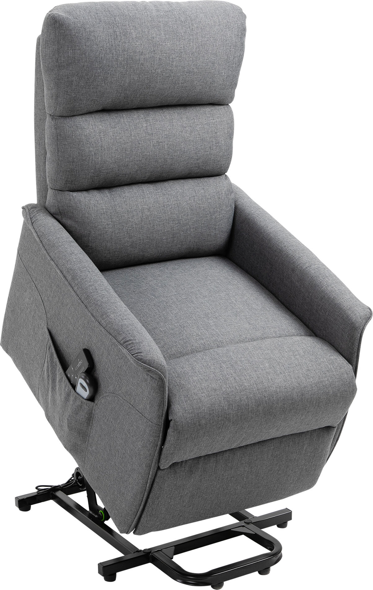 HOMCOM Power Lift Assist Recliner Chair for Elderly with Remote Control, Electric Recliner Lift Chair Sofa, Linen Fabric Upholstery, Gray