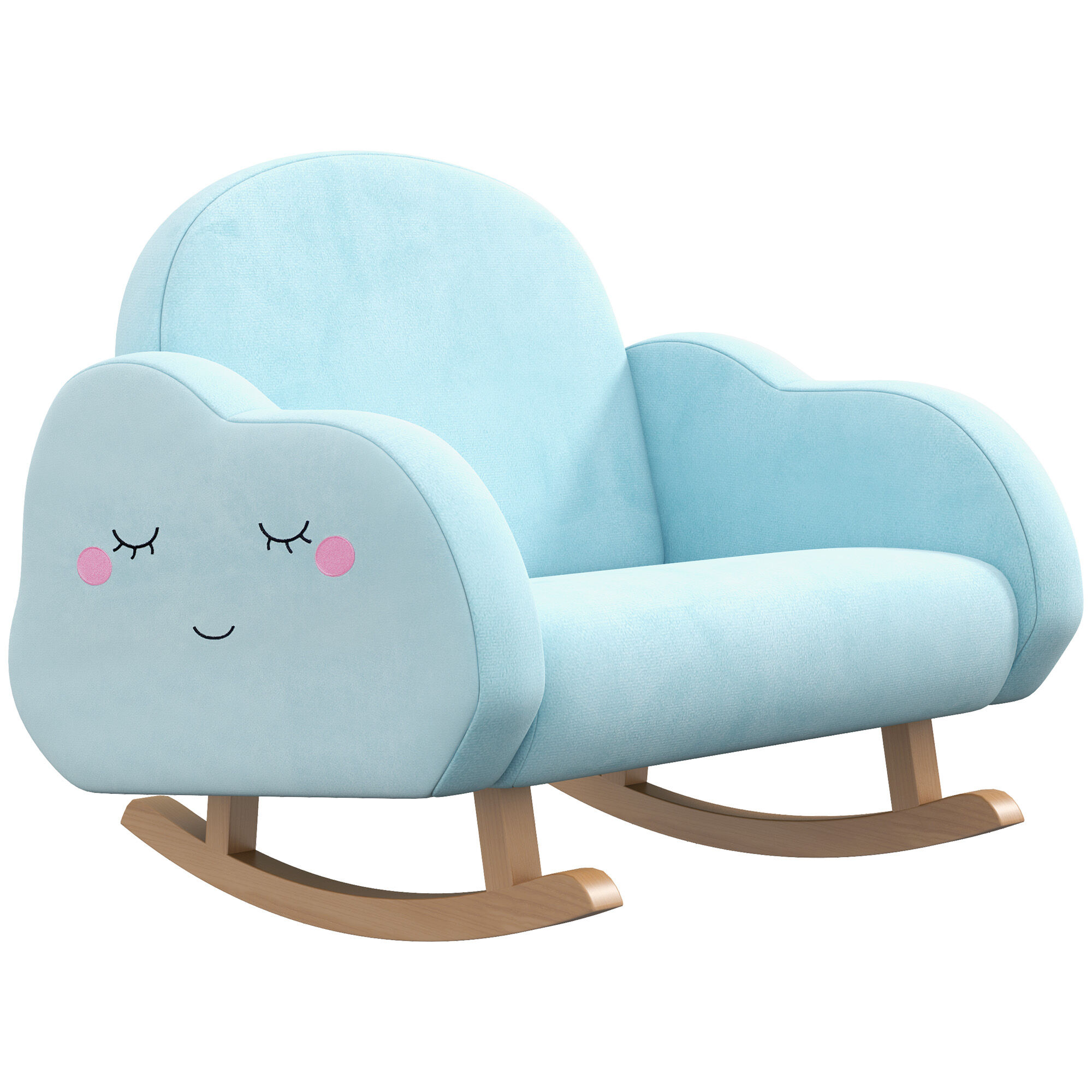 Qaba Blue Toddler Rocking Chair Kids Sofa Rocker Armchair for Nursery and Playroom Safe and Comfortable for Children 1.5-5 Years   Aosom.com