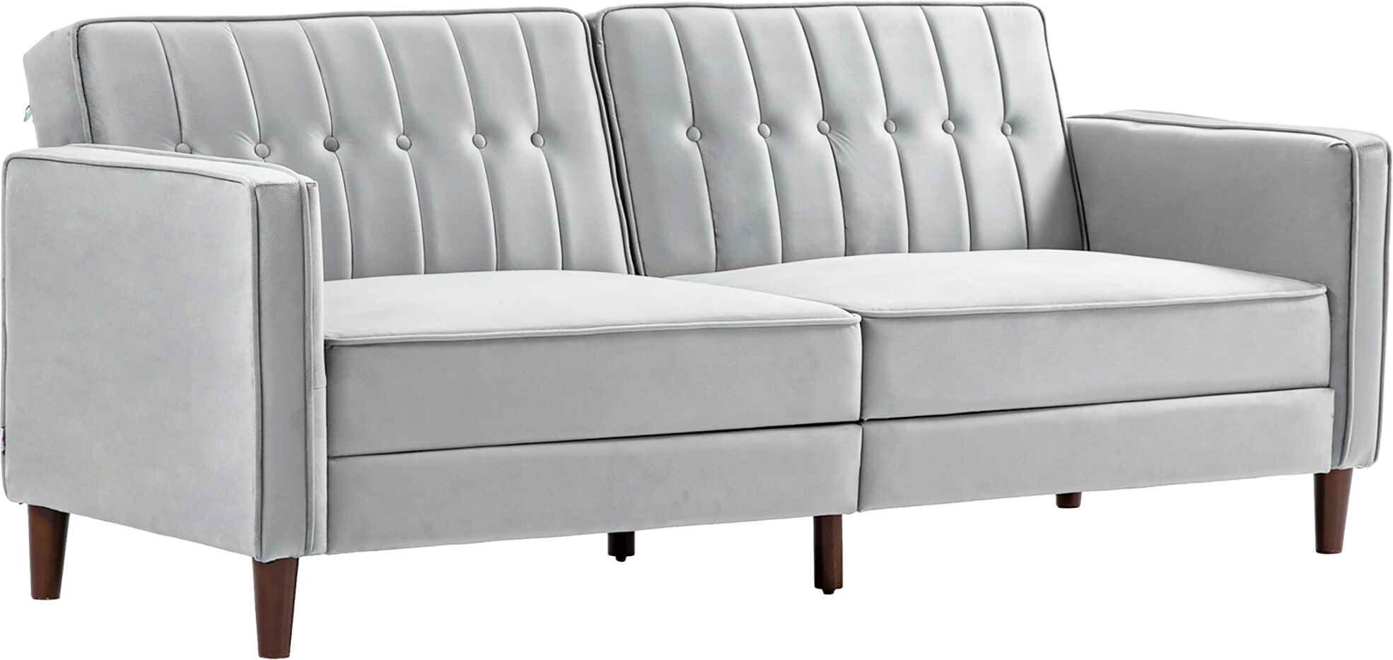 HOMCOM Modern 3 Seater Sofa Bed, Convertible Sleeper Sofa, Compact Tufted Couch with Adjustable Split Back, Light Gray