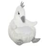 Qaba Cartoon Swan Kids Chair White Stuffed Animal Storage Armrest Flannel PP Cotton Bean Bag for Bedroom   Aosom.com