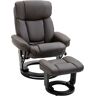 HOMCOM PU Leather Massage Recliner Chair with Ottoman 10 Point Vibration Swiveling Armchair, Brown