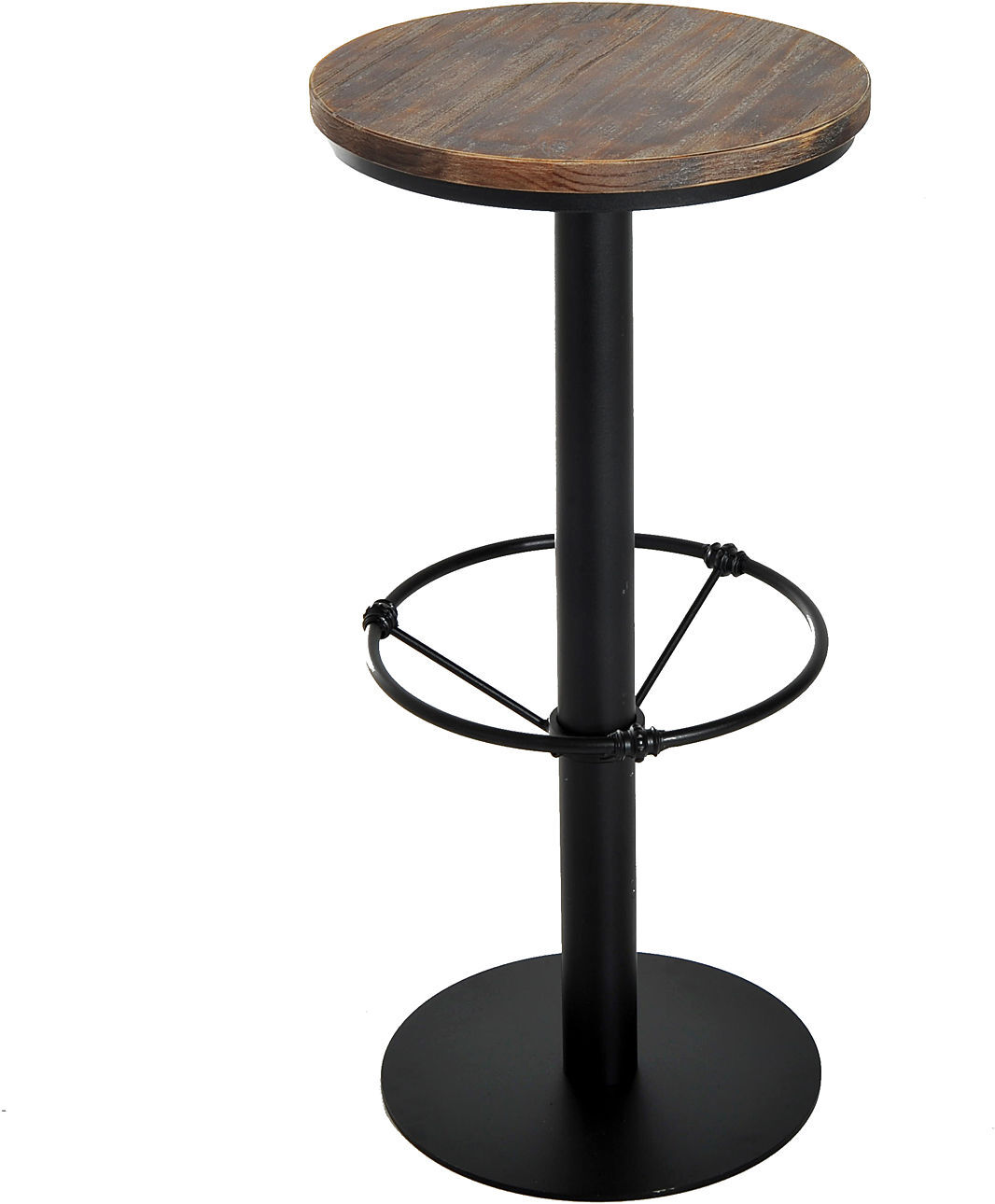 HOMCOM Rustic Bar Table 41.5" Industrial Adjustable Standing Pub Table Metal Pine Wood Top   Aosom.com