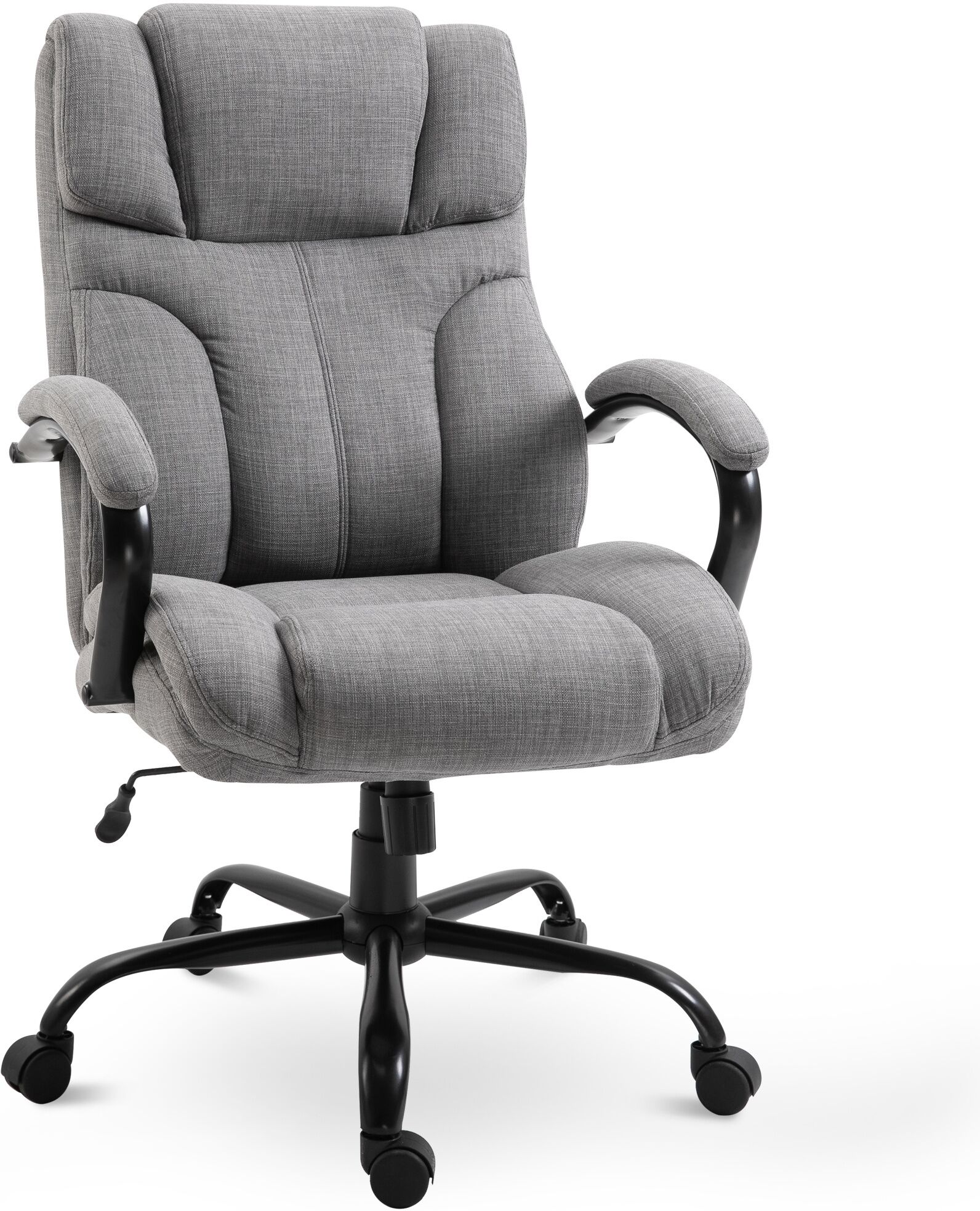 Vinsetto Big & Tall 500lbs Office Chair Ergonomic Executive Light Grey Linen Swivel Wheels   Aosom.com