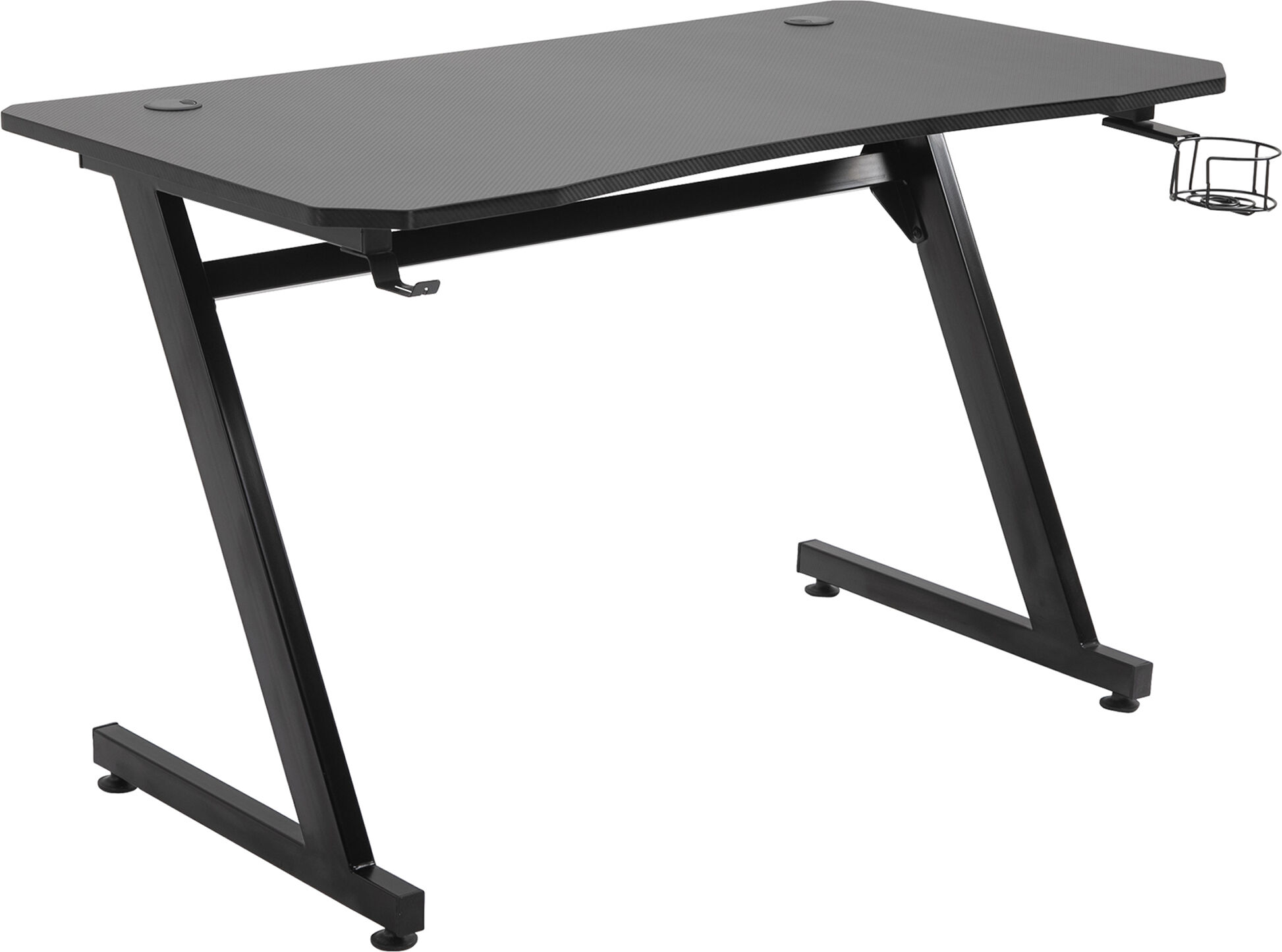 HOMCOM 47" Gaming Desk Computer Home Office Gamer Table Workstation Metal Frame with Cup Holder, Headphone Hook, Cable Management, Black