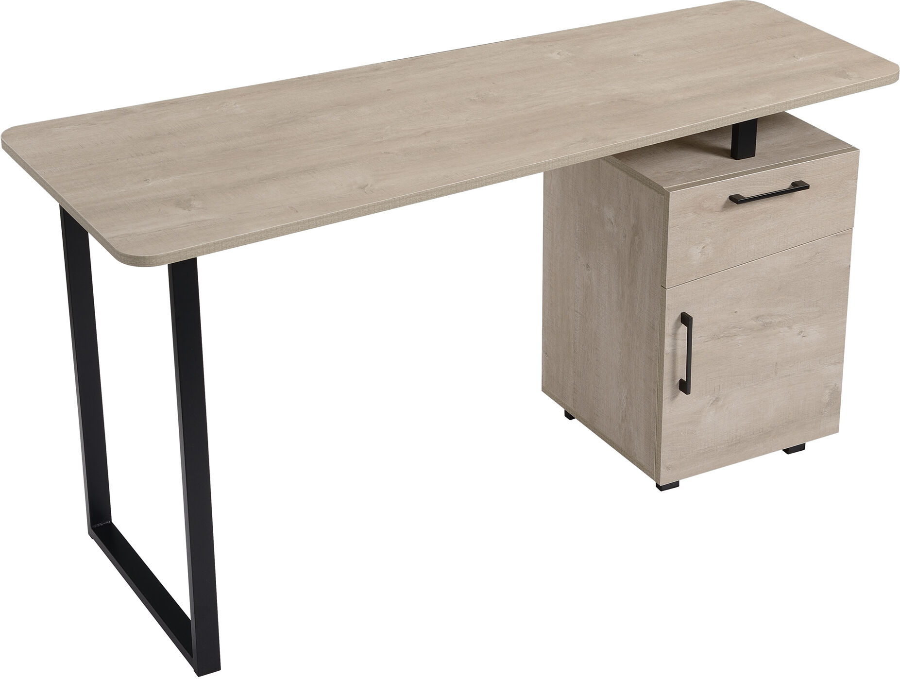 HOMCOM Computer Writing Desk Home Office Workstation  Study Table with Drawer and Cabinet  Oak