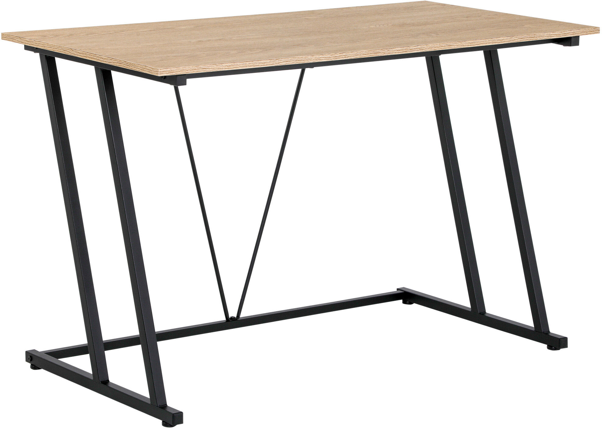 HOMCOM Home Office Computer Desk, Writing Desk, Laptop Table with Z-Shaped Metal Frame, V-Shaped Support Bar, and MDF Tabletop, Black