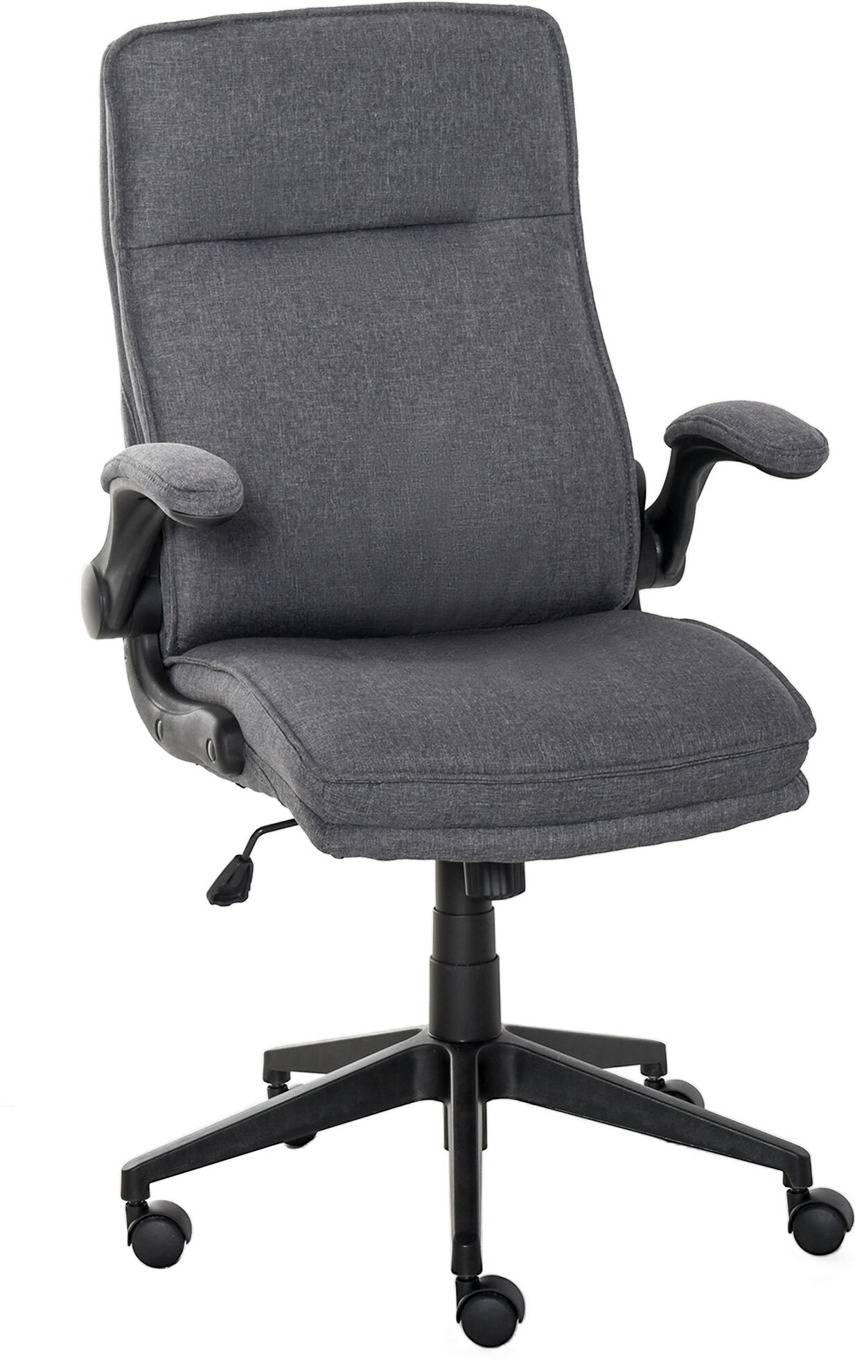 Vinsetto Ergonomic Office Chair, High Back Computer Desk Chair Home Study Rocker with Flip-Up Armrest Wheels Grey