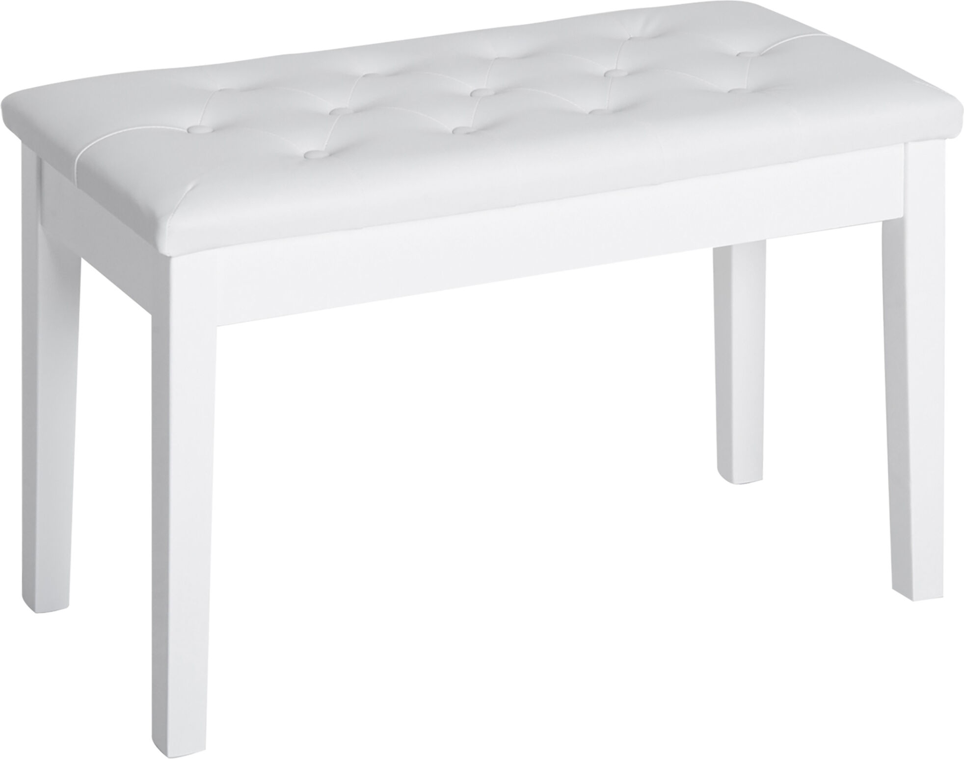 HOMCOM Piano Bench with Storage Wooden Duet Seat White Faux Leather Cushion Button Tufted   Aosom.com