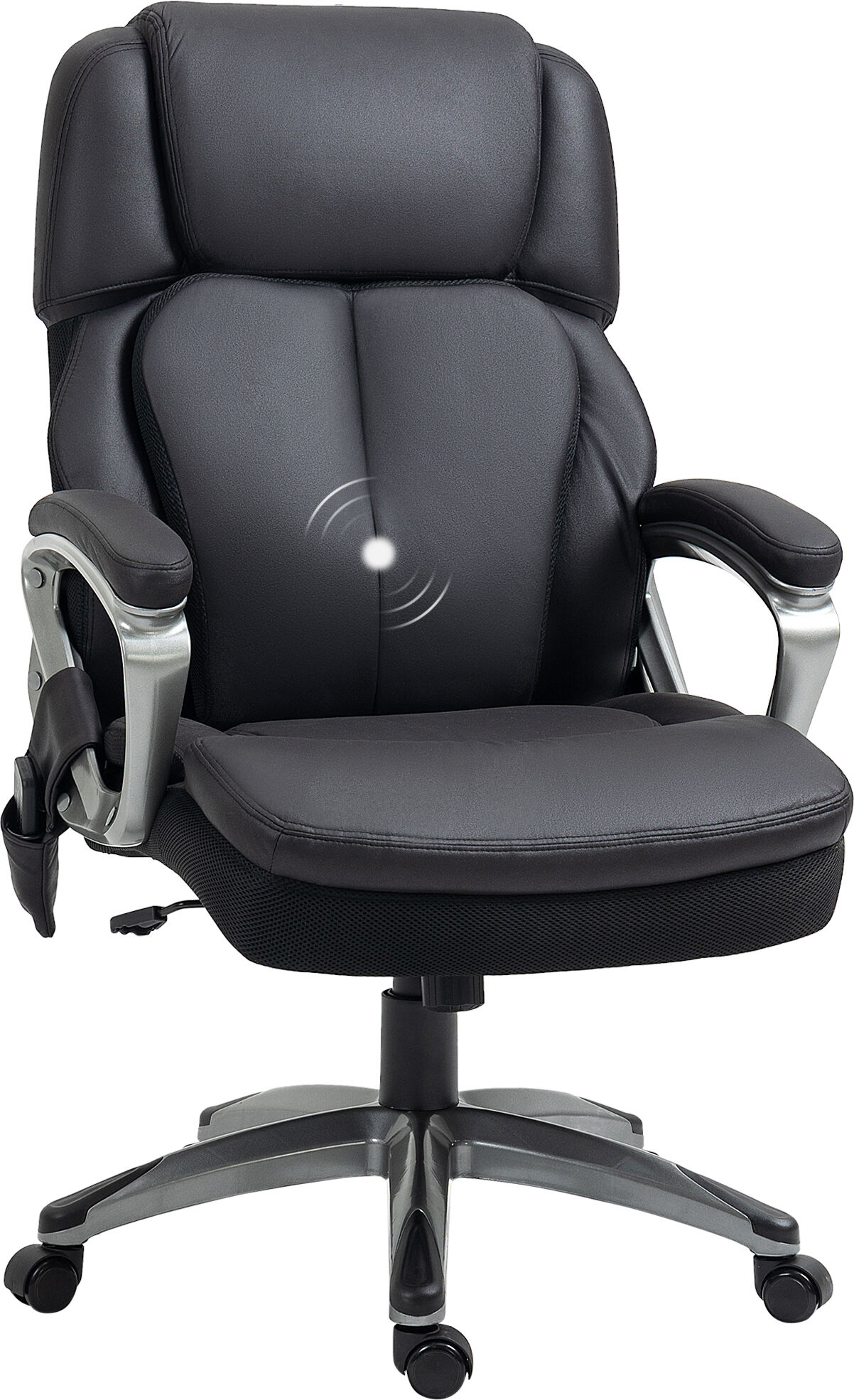 Vinsetto Vibration Massage Office Chair, Swivel PU Leather High Back Office Desk Chair, Computer Chair with Adjustable Height, 400 lbs, Black