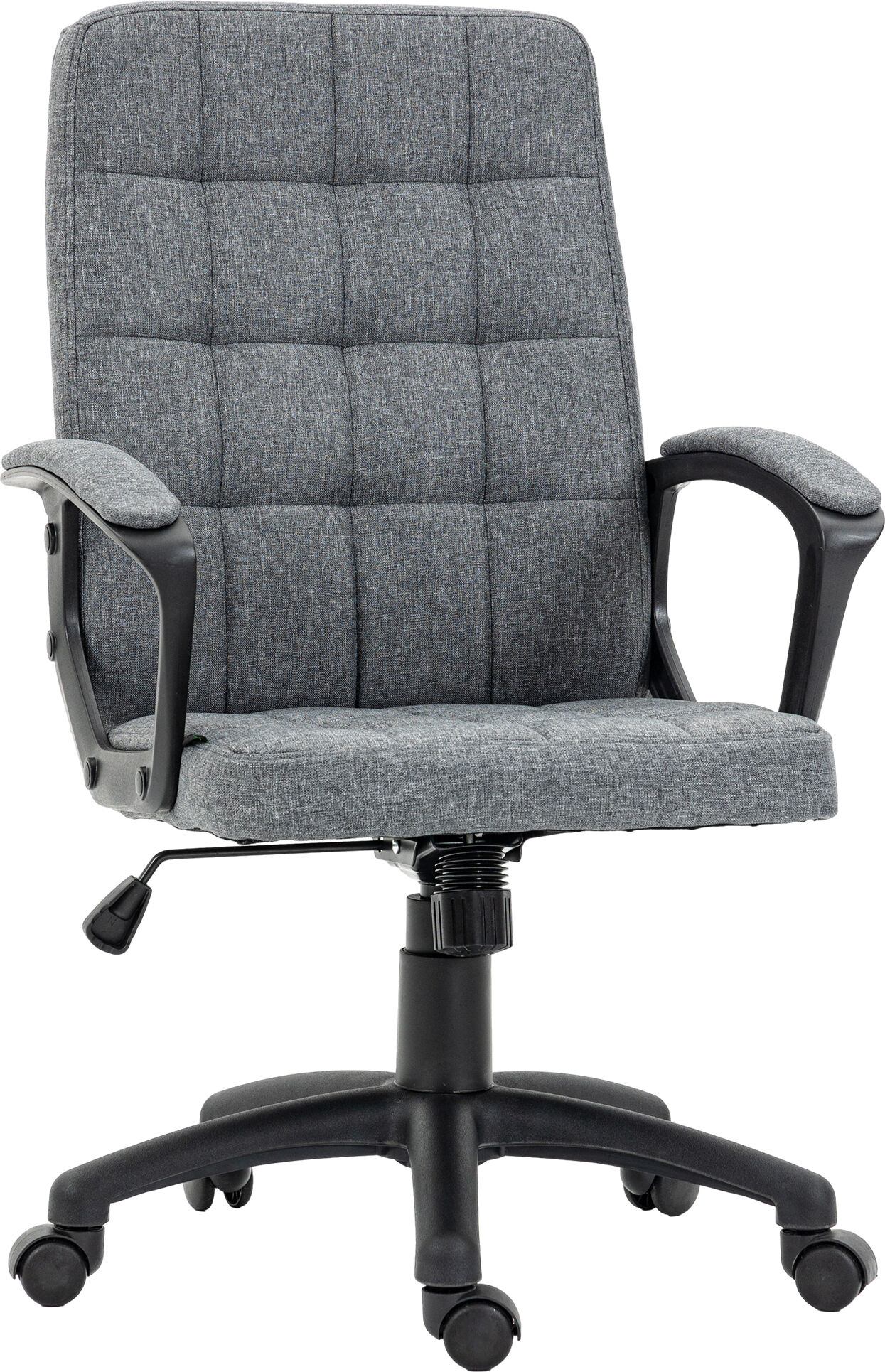 Vinsetto Fabric Office Chair, Computer Desk Chair, Task Chair with Arms with Adjustable Height, Swivel Wheels, Mid Back, Arms, Charcoal Gray