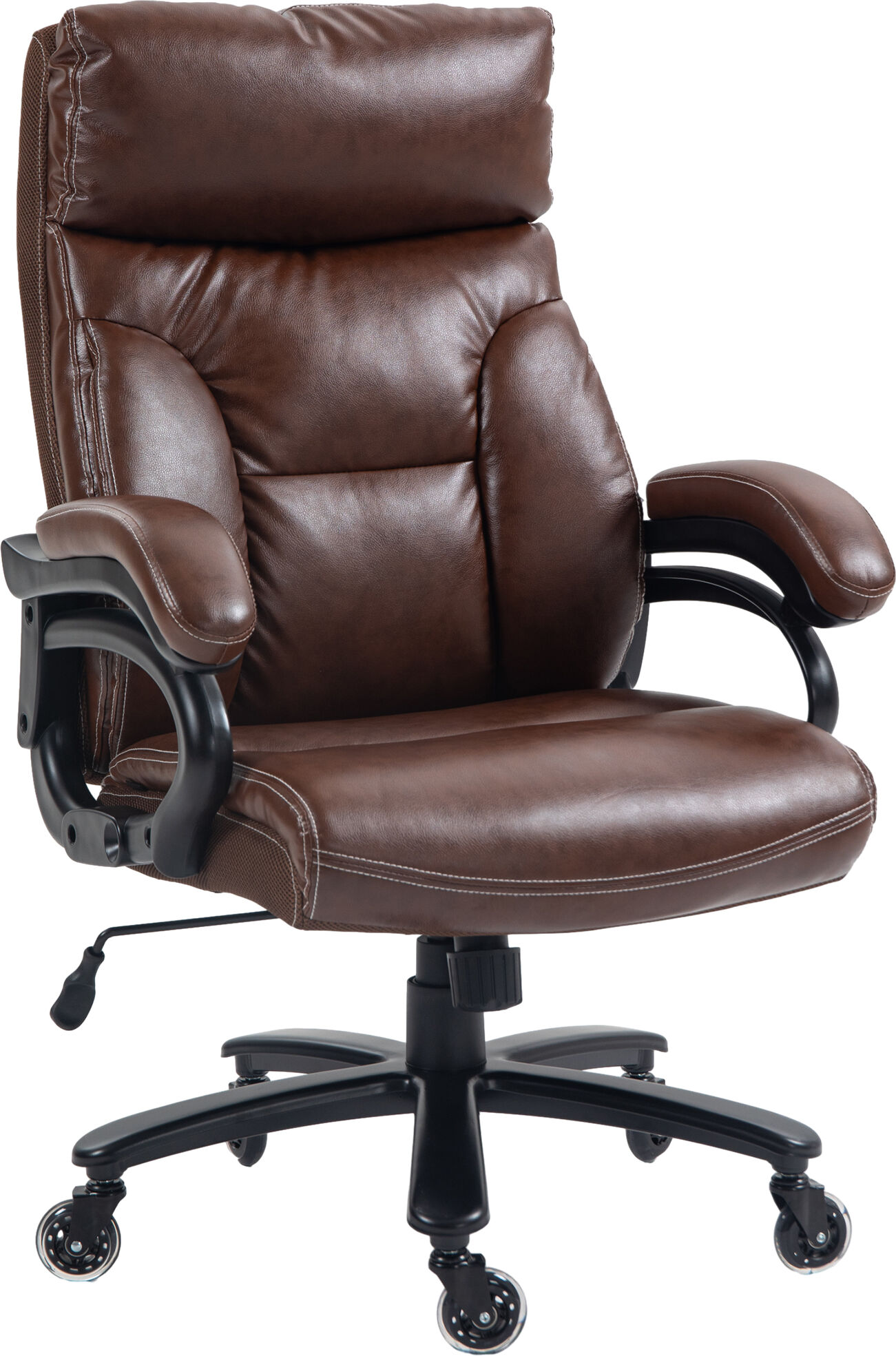 Vinsetto Big and Tall Office Chair, 400 lbs, Executive Computer Chair with PU Leather, Adjustable Height, Brown