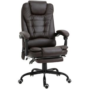 Vinsetto 7 Point Vibration Massage Office Chair, Computer Chair with Retractable Footrest, Ergonomic Chair, Brown