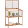 Outsunny 36" x 20" x 41" Greenhouse Raised Potted Plant Protection Box Outdoor with Openable Top, Wooden Cold Frame Orange