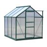 Outsunny Walk In Greenhouse 6' X 6' X 7' Aluminum Polycarbonate Portable Garden Greenhouse With Rooftop Vent & UV-Resistant Walls Dark Green