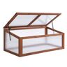 Outsunny Greenhouse Wooden Polycarbonate Cold Frame Grow House Outdoor Raised Planter Box Protection, PC Board, Brown, 39" x 26" x 16"