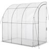 Outsunny 7' x 4' x 7' Outdoor Walk-In Greenhouse, Plant Nursery with Roll-up Door, and PE Cover, White