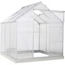 Outsunny 6' x 6' Portable Walk-In Greenhouse, Outdoor Plant Gardening Green House Canopy w/ Sliding Door & Adjustable Window, Silver