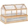 Outsunny Raised Garden Bed with Greenhouse Top, Garden Wooden Cold Frame Greenhouse Flower Planter Protection, 48"x24"x32.25", Natural